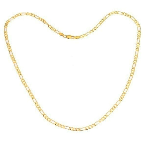 24K Gold Platinum Plated Chains 4.5mm Men's NK Links Figaro Necklace
