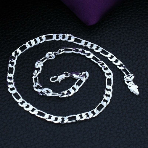 24K Gold Platinum Plated Chains 4.5mm Men's NK Links Figaro Necklace